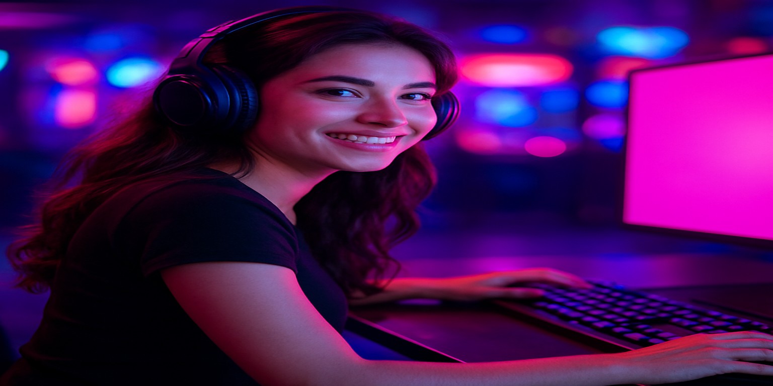 cv222-এ গেমস উপভোগ করছেন একজন নারী